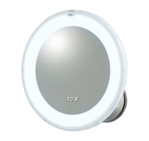 Spiegel mit heller LED-Beleuchtung und 10-fache Vergrößerung